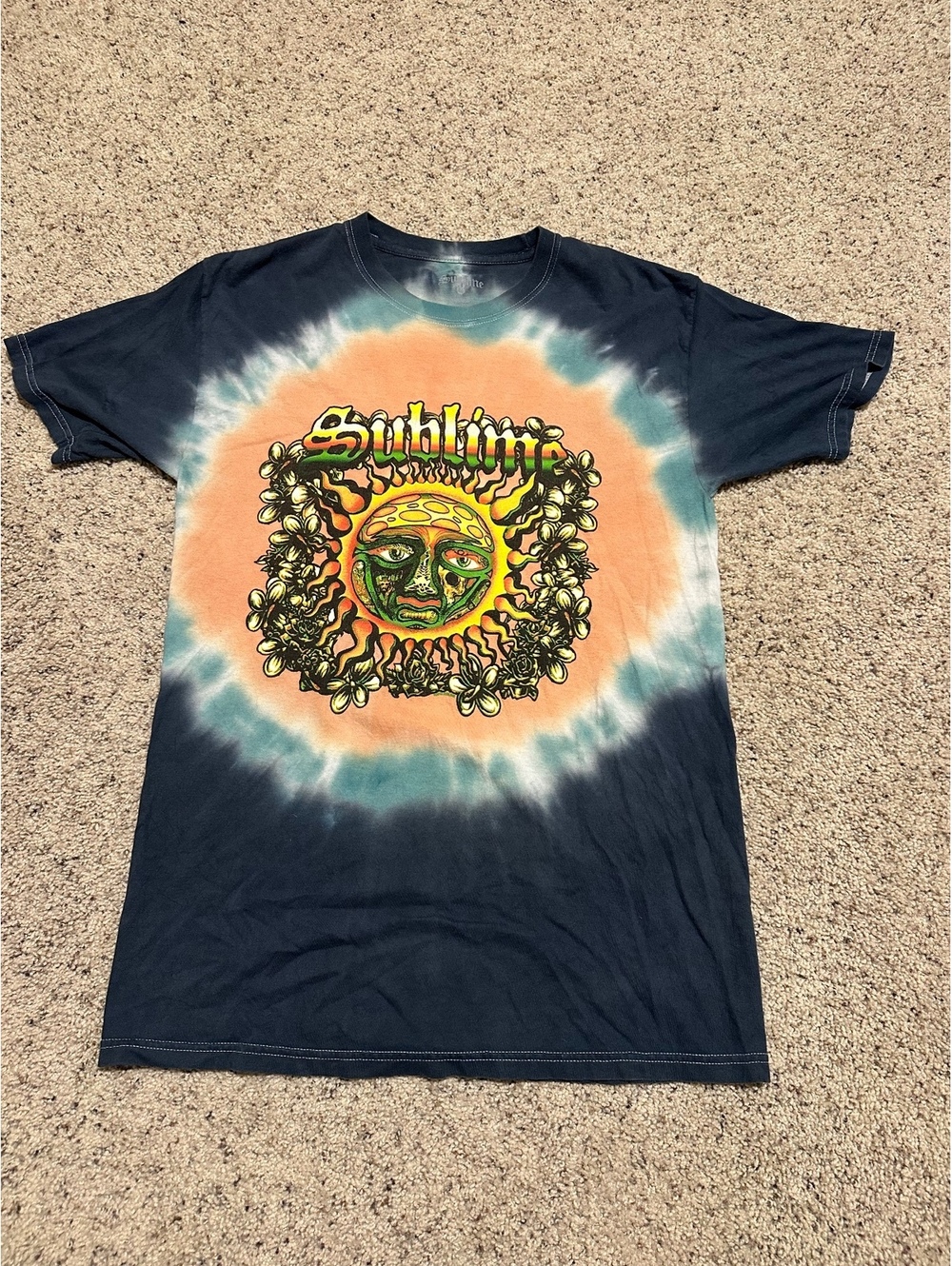 Sublime Tie-Dye Graphic T-Shirt with Sun Design